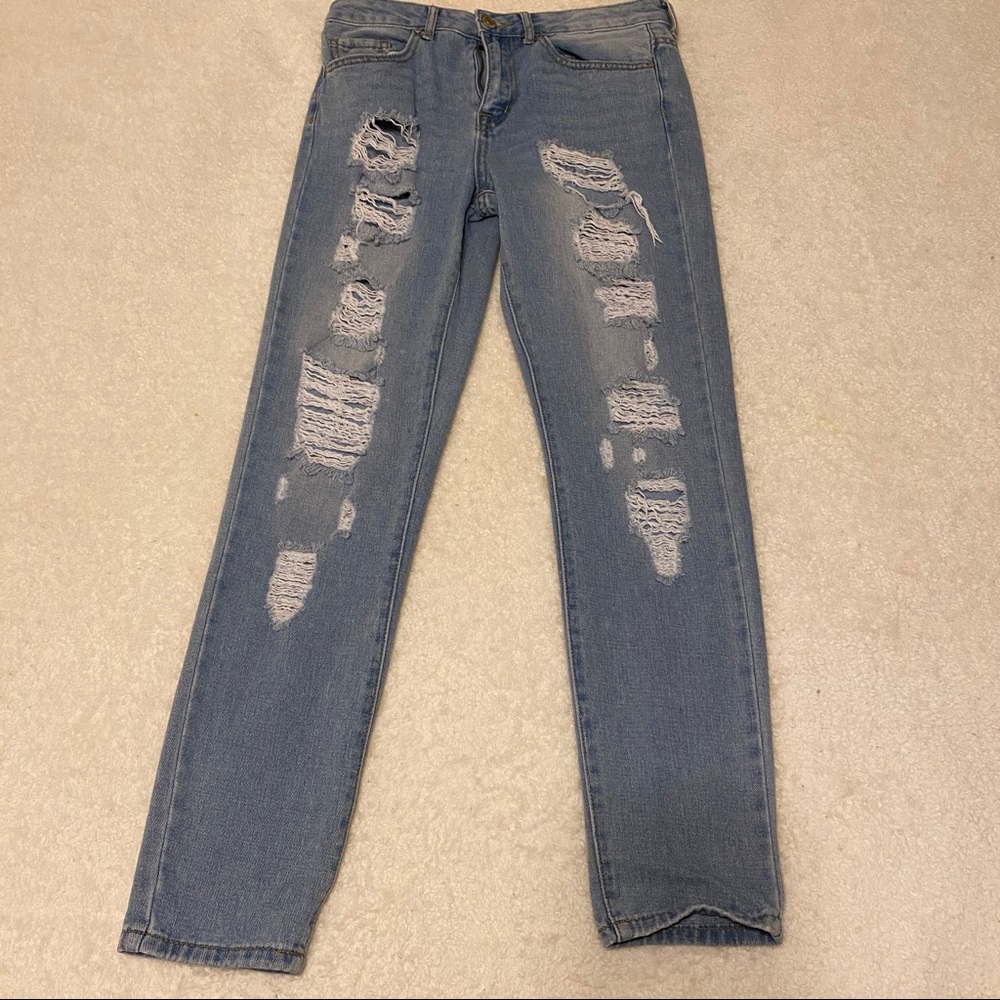 Forever 21 Distressed Mom Jeans